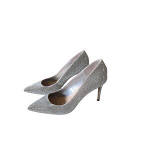 Steve Madden Silver Sparkle 3" Heel Light Up the Town Shoes Size 7M